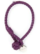Bottega Veneta Braided Bracelet, Men's, Size: S, Pink/purple, Lamb Skin