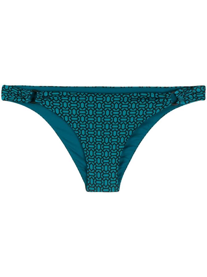 Fisico Geometric Print Bikini Bottom - Blue