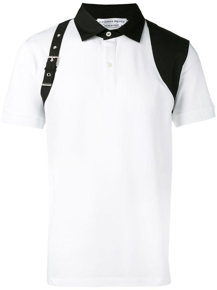 Alexander Mcqueen Harness Detail Polo Shirt - White