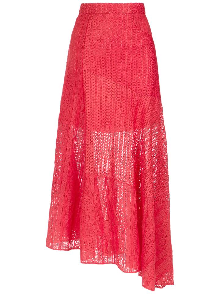 Giuliana Romanno Maxi Lace Skirt - Red