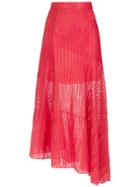 Giuliana Romanno Maxi Lace Skirt - Red