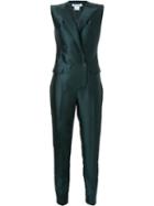 Bianca Spender Tuxedo Jumpsuit, Women's, Size: 10, Green, Polyester/silk