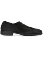 Guidi Distressed Lace-up Shoes - Black