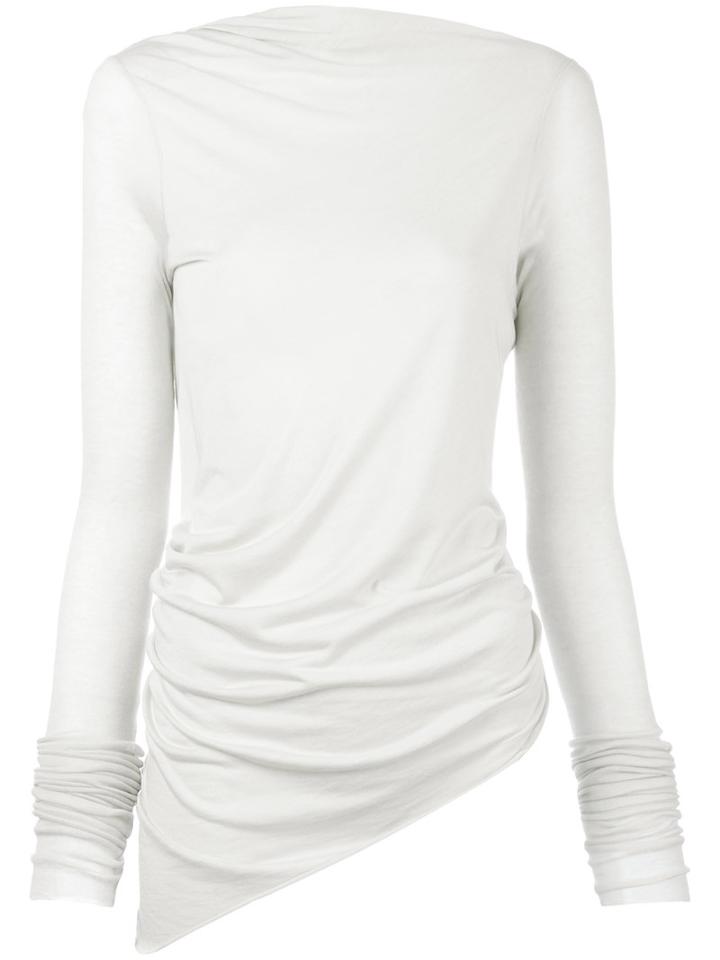 Rick Owens Lilies - Open Back Gathered Top - Women - Viscose/cotton/polyamide - 44, Grey, Viscose/cotton/polyamide