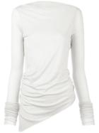 Rick Owens Lilies - Open Back Gathered Top - Women - Viscose/cotton/polyamide - 44, Grey, Viscose/cotton/polyamide