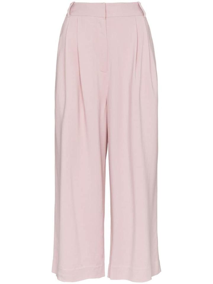 Tibi Stella Wide Leg Cropped Trousers - Pink