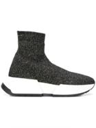 Mm6 Maison Margiela Lurex Knit Sock Sneakers - Black