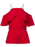 Christian Siriano Ruffled Off-shoulder Top - Red