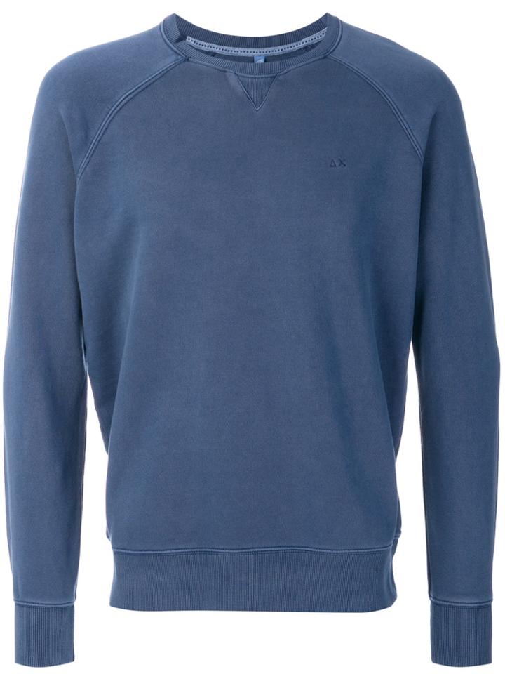 Sun 68 Logo Embroidered Sweatshirt - Blue