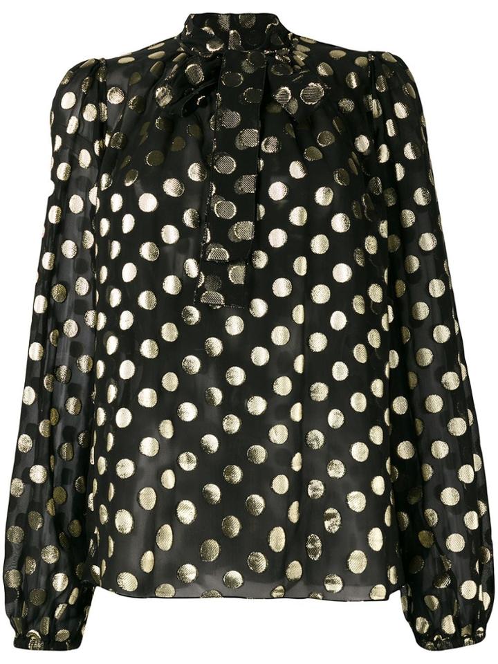 Dolce & Gabbana Metallic Polka Dot Blouse - Black