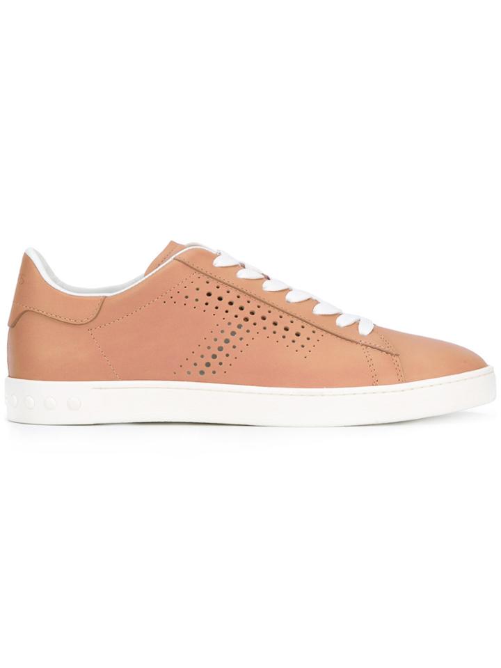 Tod's Perforated Lace-up Sneakers - Nude & Neutrals