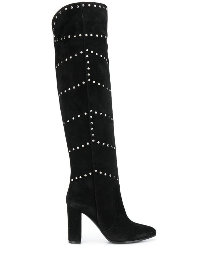 Via Roma 15 Studded Knee-length Boots - Black