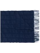 Yohji Yamamoto Fringed Hem Long Scarf - Blue