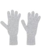 Pringle Of Scotland Ribbed Cuffs Knitted Gloves - Grey