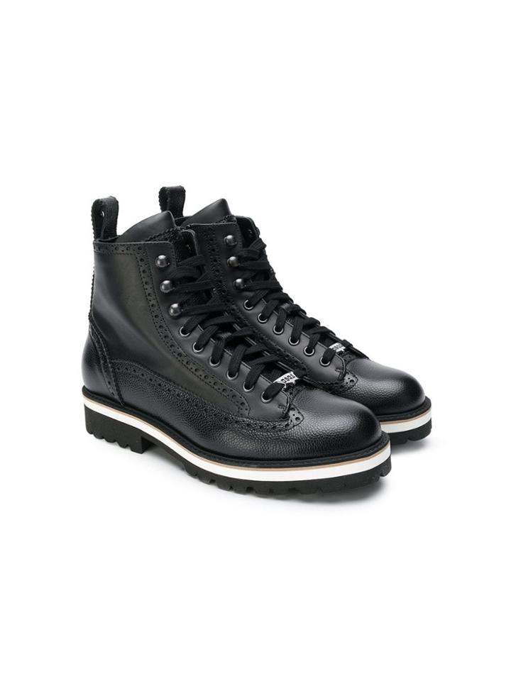 Dsquared2 Kids Teen Lace-up Ankle Boots - Black