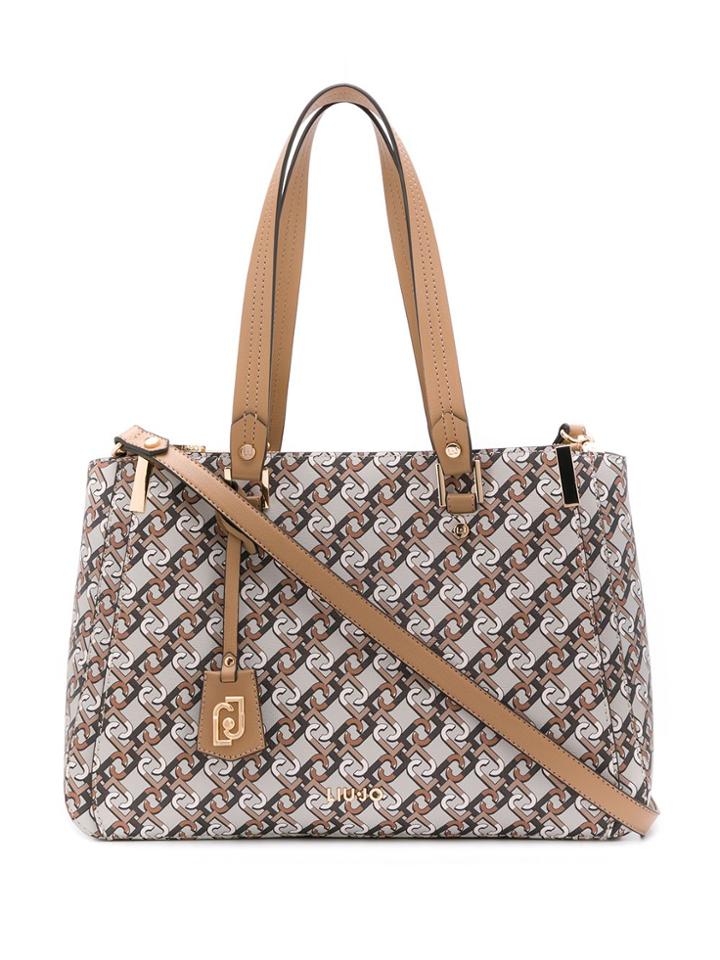 Liu Jo Logo Print Tote - Brown