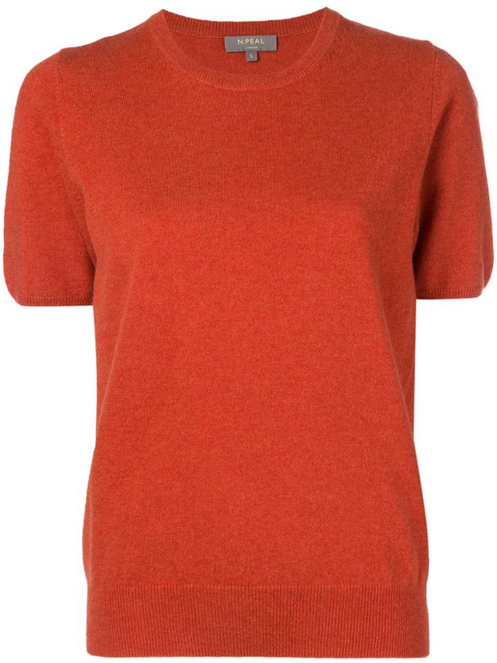 N.peal Round Neck Knitted T-shirt - Yellow & Orange
