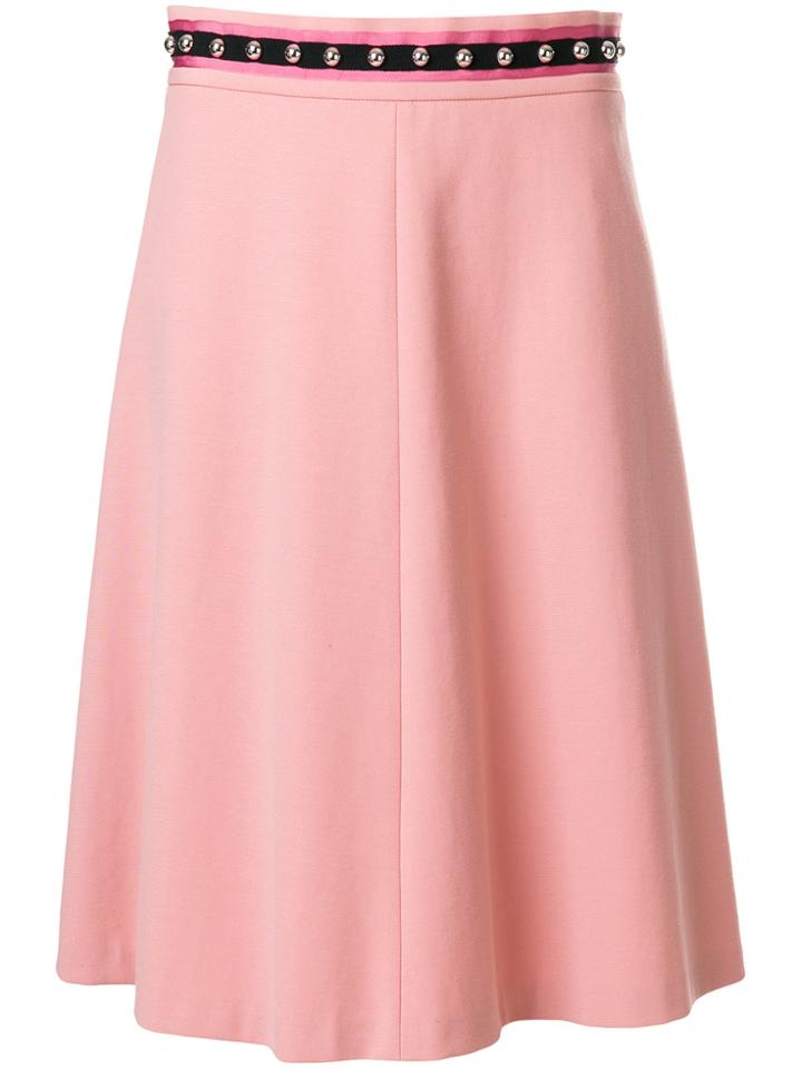 Red Valentino Embellished Waist Flared Skirt - Pink & Purple