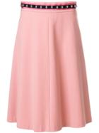 Red Valentino Embellished Waist Flared Skirt - Pink & Purple