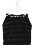 Dkny Kids Teen Logo Print Mini Skirt - Black