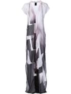 Ann Demeulemeester Sheer Printed Maxi Dress, Women's, Size: 34, Pink/purple, Silk