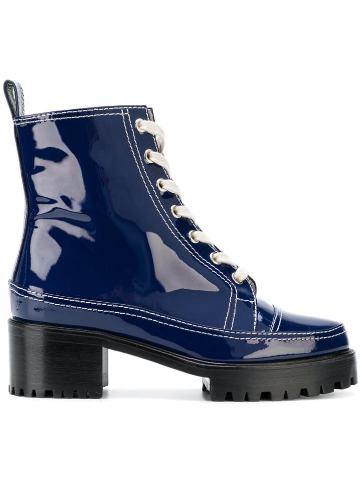 Nicole Saldaña Platform Combat Boots - Blue