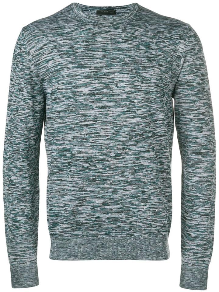 Prada Marled Knit Jumper - Blue
