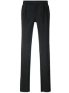 Saint Laurent - Low Waisted Pleated Trousers - Men - Mohair/wool - 46, Black, Mohair/wool