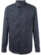 Saint Laurent Western Star Print Shirt, Men's, Size: Large, Blue, Cotton