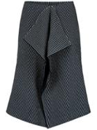 Egrey Striped Flor Knit Skirt - Blue