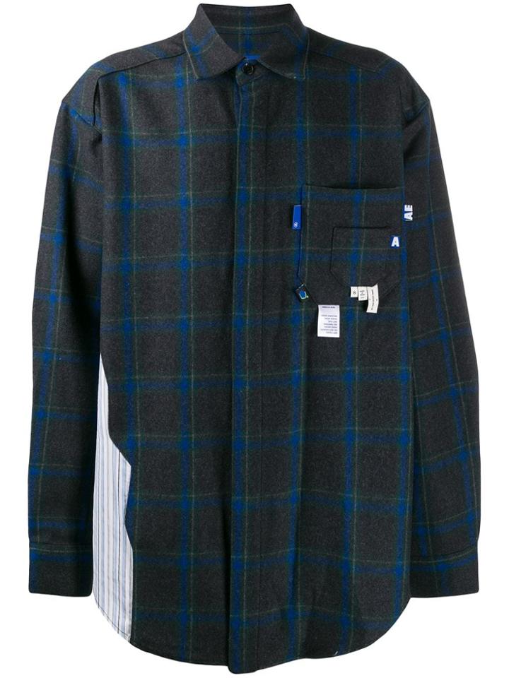 Ader Error Oversized Check Shirt - Grey