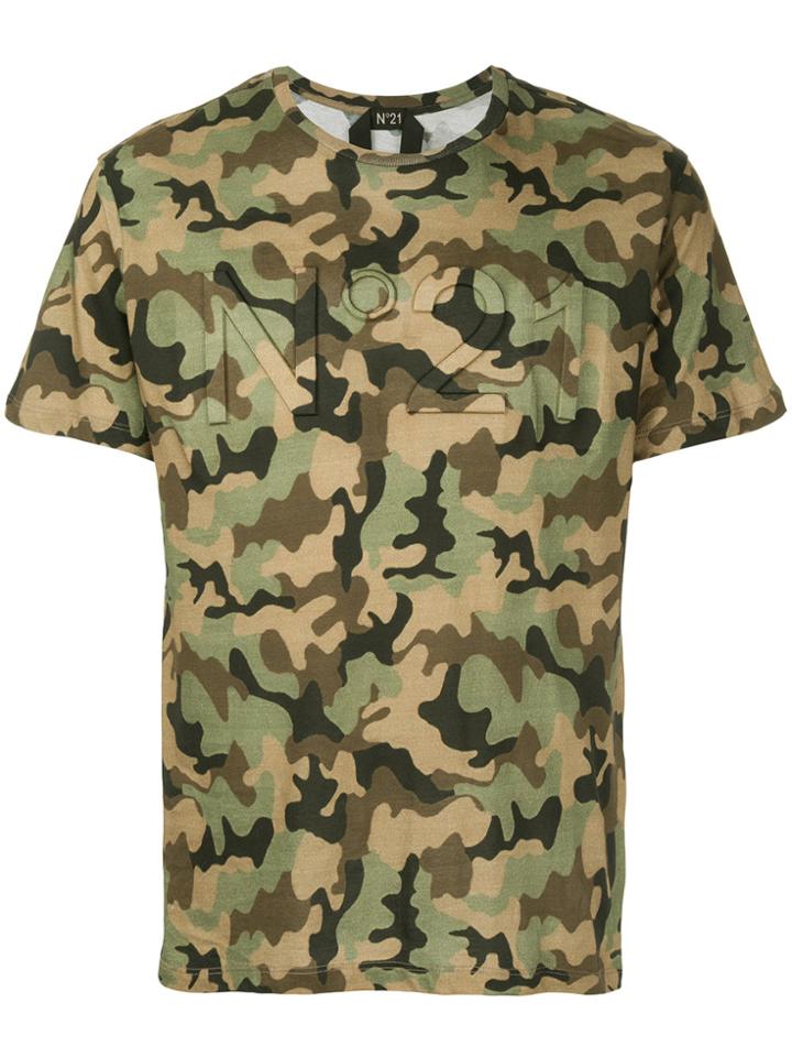 No21 Camouflage Print T-shirt - Green