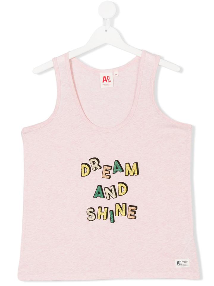 American Outfitters Kids Slogan Print Vest Top - Pink & Purple
