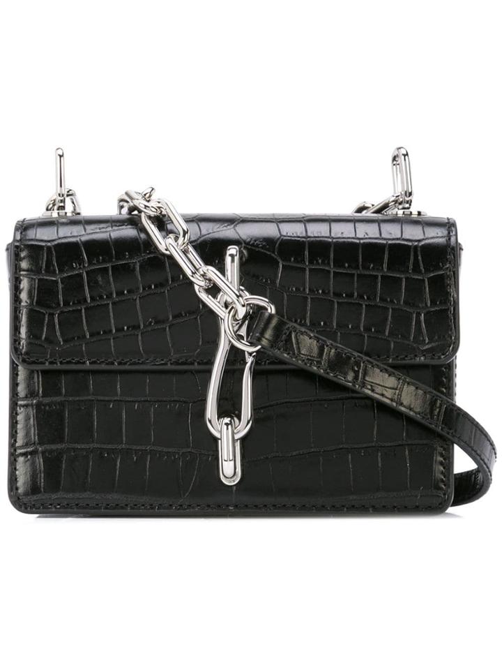 Alexander Wang Crocodile Effect Crossbody Bag - Black