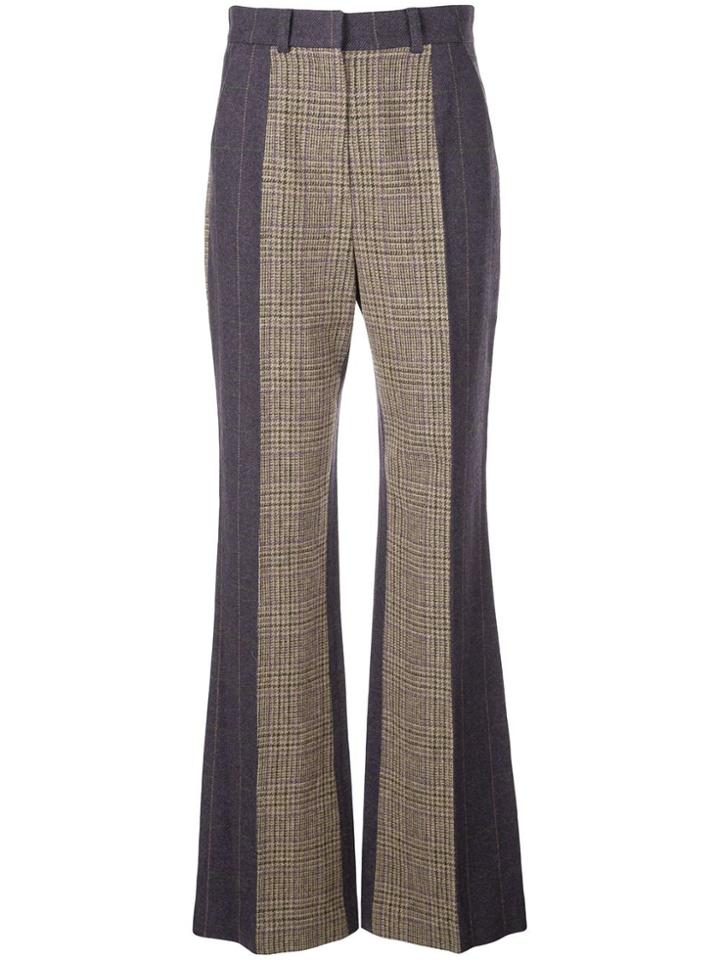 Dice Kayek Pattern Mix Flared Trousers - Purple