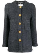Chanel Pre-owned 1990s Collarless Slim-fit Coat - Grey