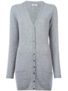 Liska V-neck Buttoned Cardigan, Women's, Size: Medium, Grey, Cashmere