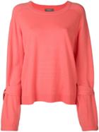 N.peal Tie Sleeve Jumper - Pink & Purple