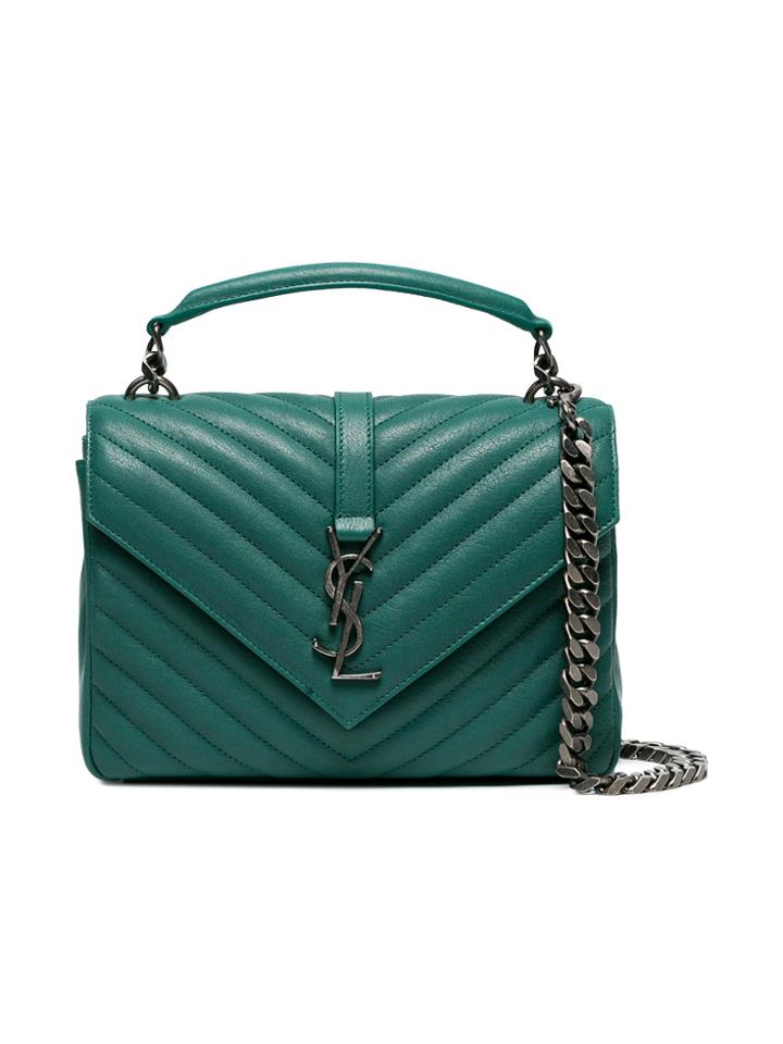 Saint Laurent Medium College Shoulder Bag - Green