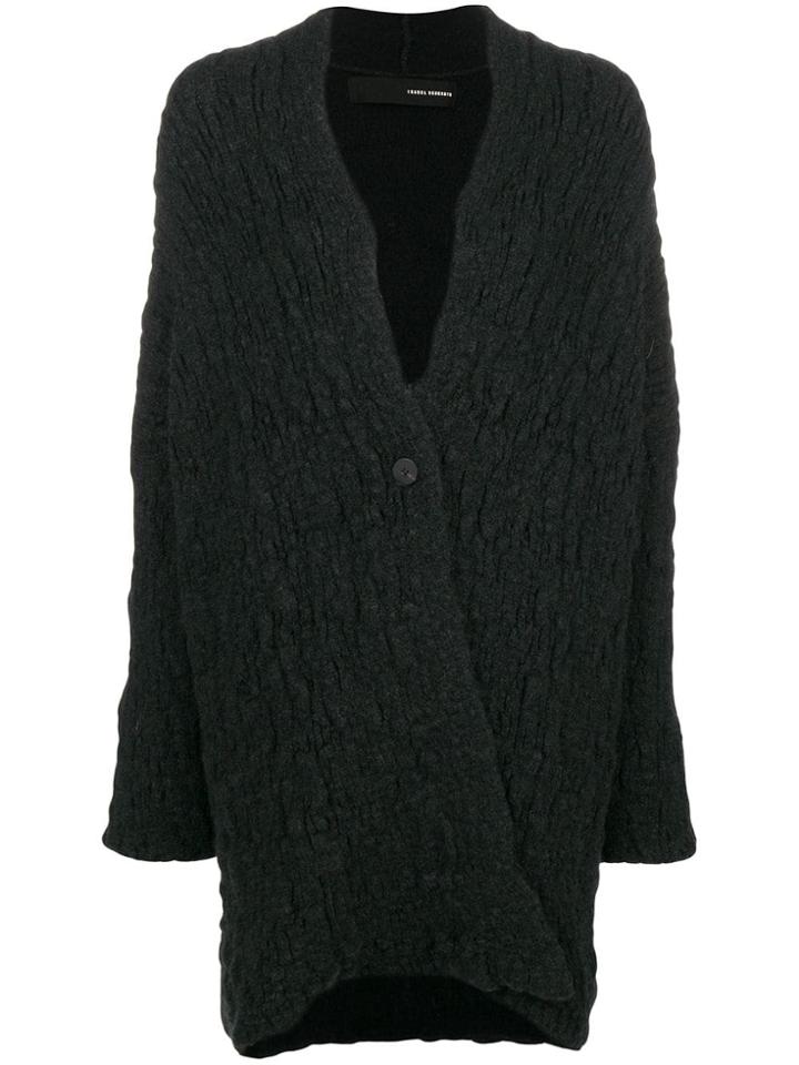 Isabel Benenato Open Front Cardigan - Black