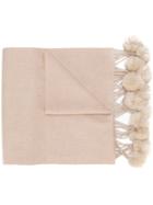 N.peal Woven Bobble Scarf - Nude & Neutrals