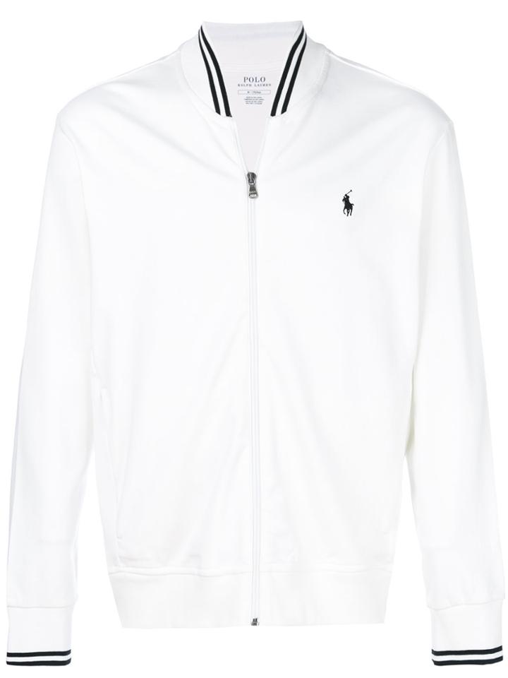 Polo Ralph Lauren Embroidered Logo Zipped Sweatshirt - White