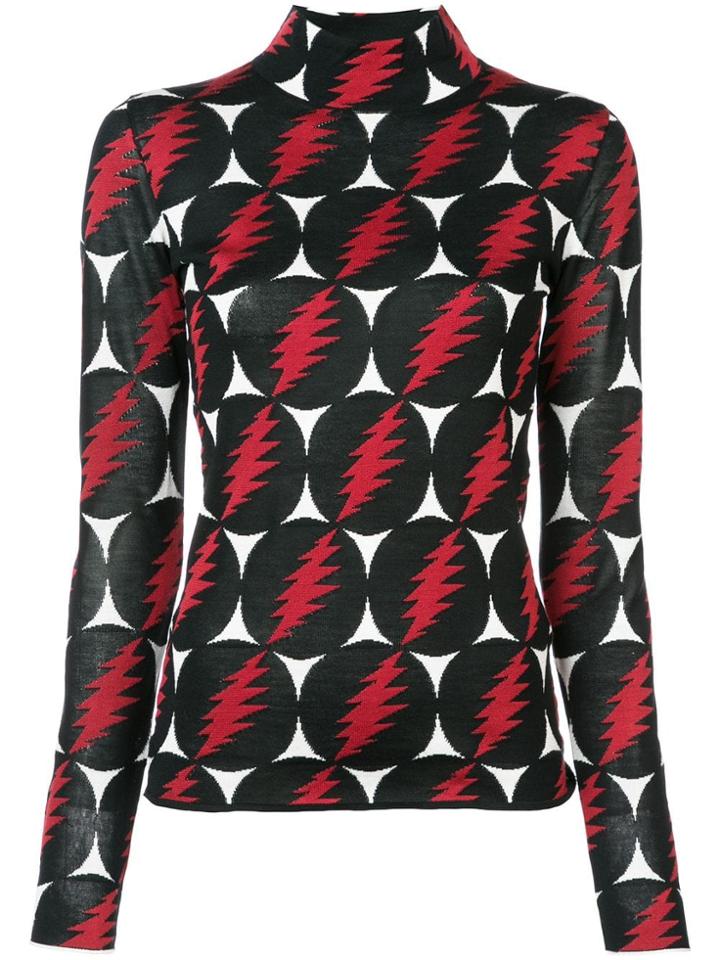Proenza Schouler Printed High Neck Top - Black