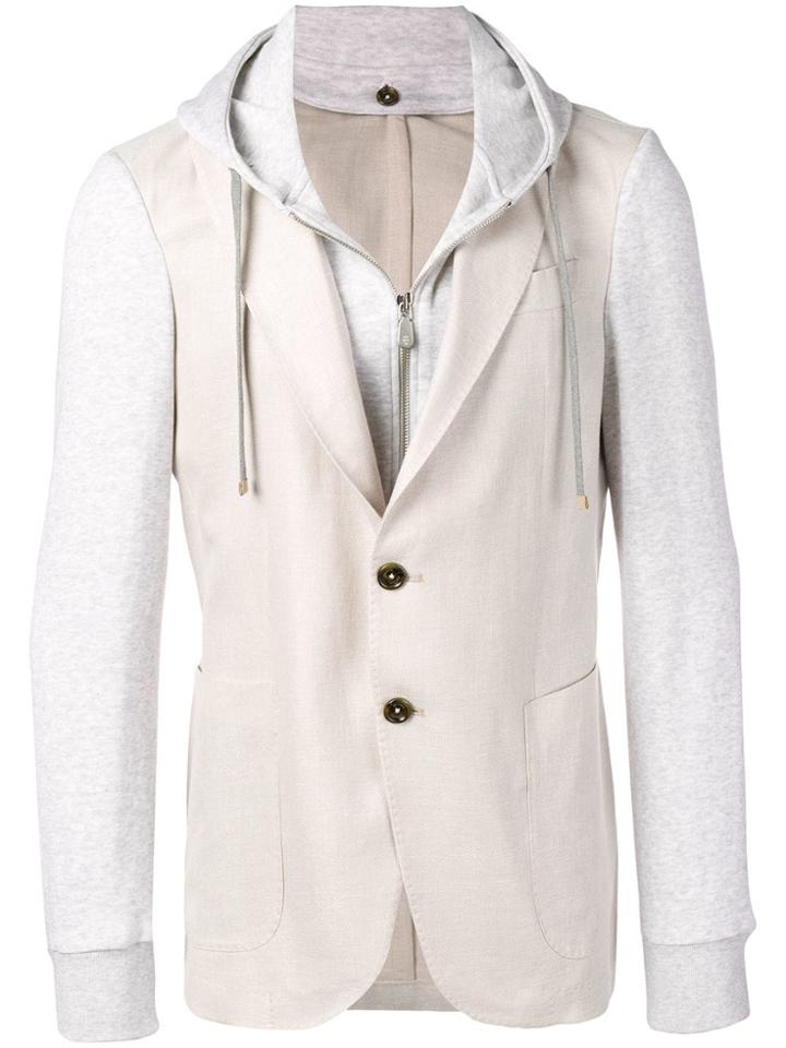 Eleventy Bomber Blazer Jacket - Neutrals