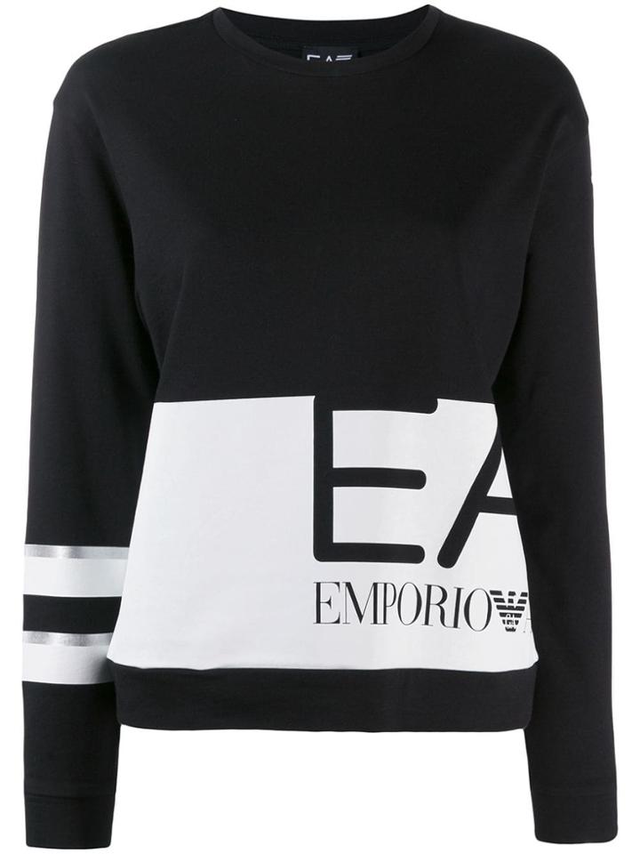 Ea7 Emporio Armani Logo Print Jumper - Black