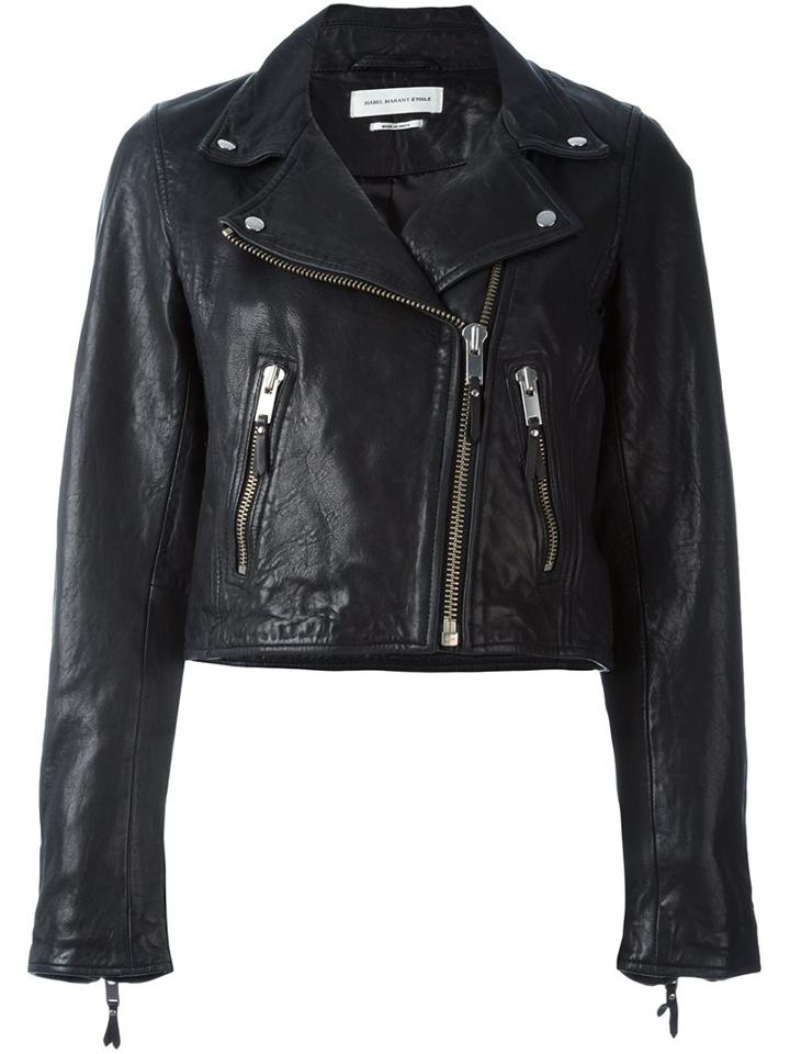 Isabel Marant Étoile 'barry' Biker Jacket, Women's, Size: 36, Black, Lamb Skin/polyester