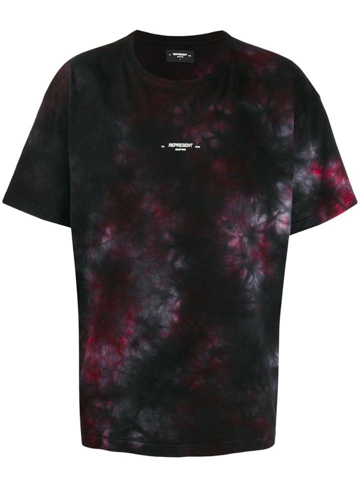 Represent Micro Logo Print Tie-dye T-shirt - Black