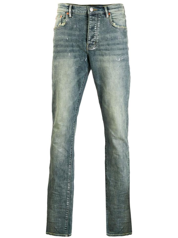 Purple Brand Distressed Slim Fit Jeans - Blue