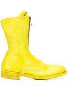 Guidi Front Zip Mid-calf Boots - Yellow