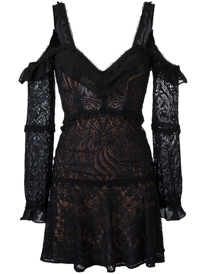 For Love And Lemons Cold Shoulder Lace Dress, Women's, Size: Small, Blue, Nylon/polyester/spandex/elastane